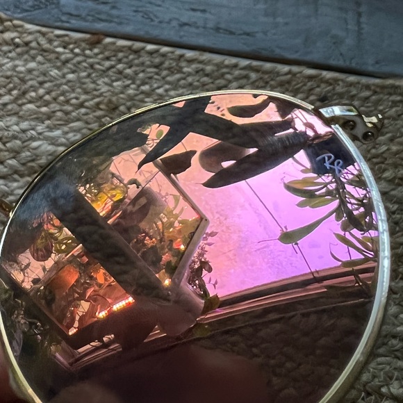 🕶 Ray Ban Copper Flash Round Flat Sunglasses - Picture 7 of 7